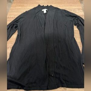 White House Black Market black Cardigan with cute button sleeve decor